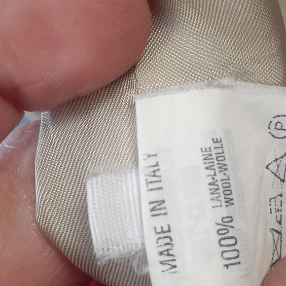 Emporio Armani Italy TUXETO Jacket Wool Dress Coat 44 US 8 M Tan Double Breasted - Picture 8 of 13